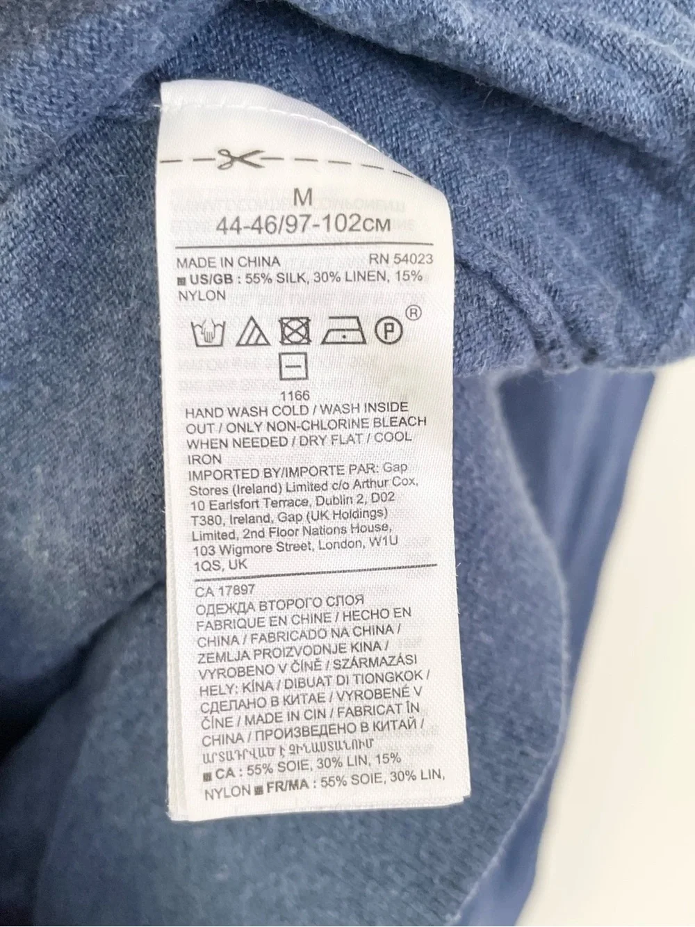 Banana Republic Performance Silk-Linen Crew Neck Sweater in Starry Night Blue M